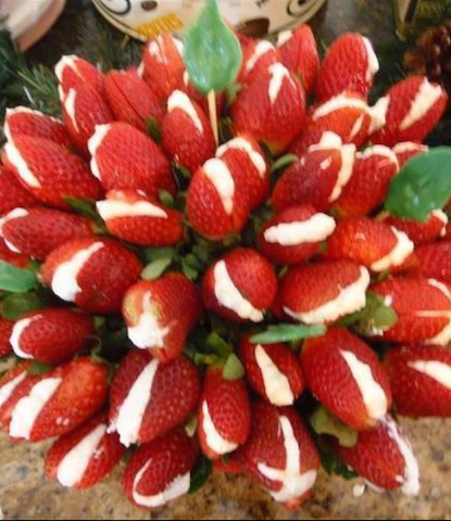 Buquet de Flores de Morangos Recheados com Chantilly